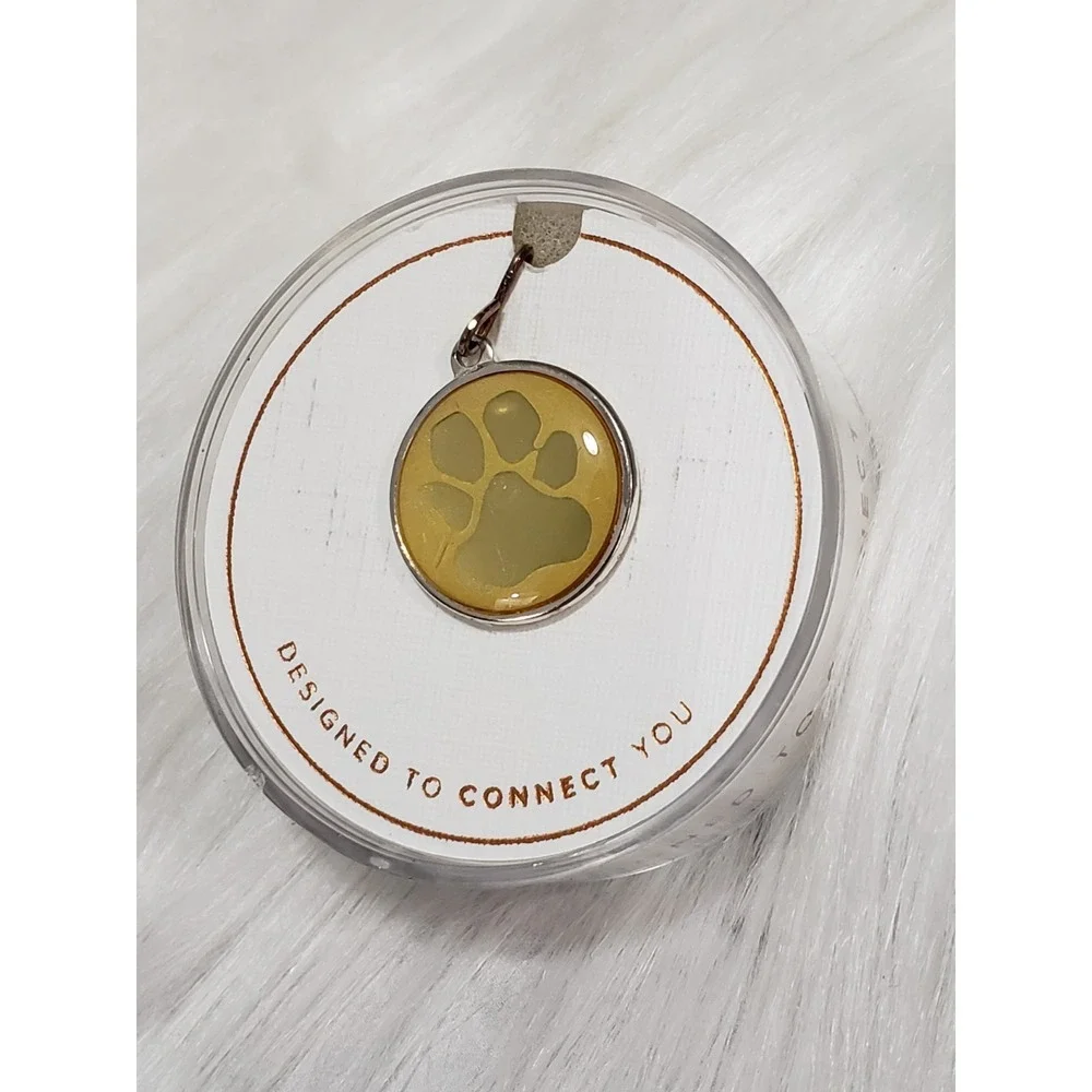 NEW Alex and Ani PAW PRINT DOG CAT ANIMAL Silver Chain Station pendant charm
